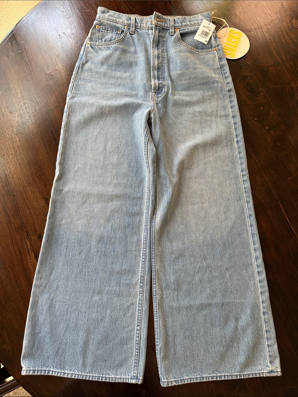 MOTHER Light Blue High-Rise Ankle Crop Wide-Leg Jeans